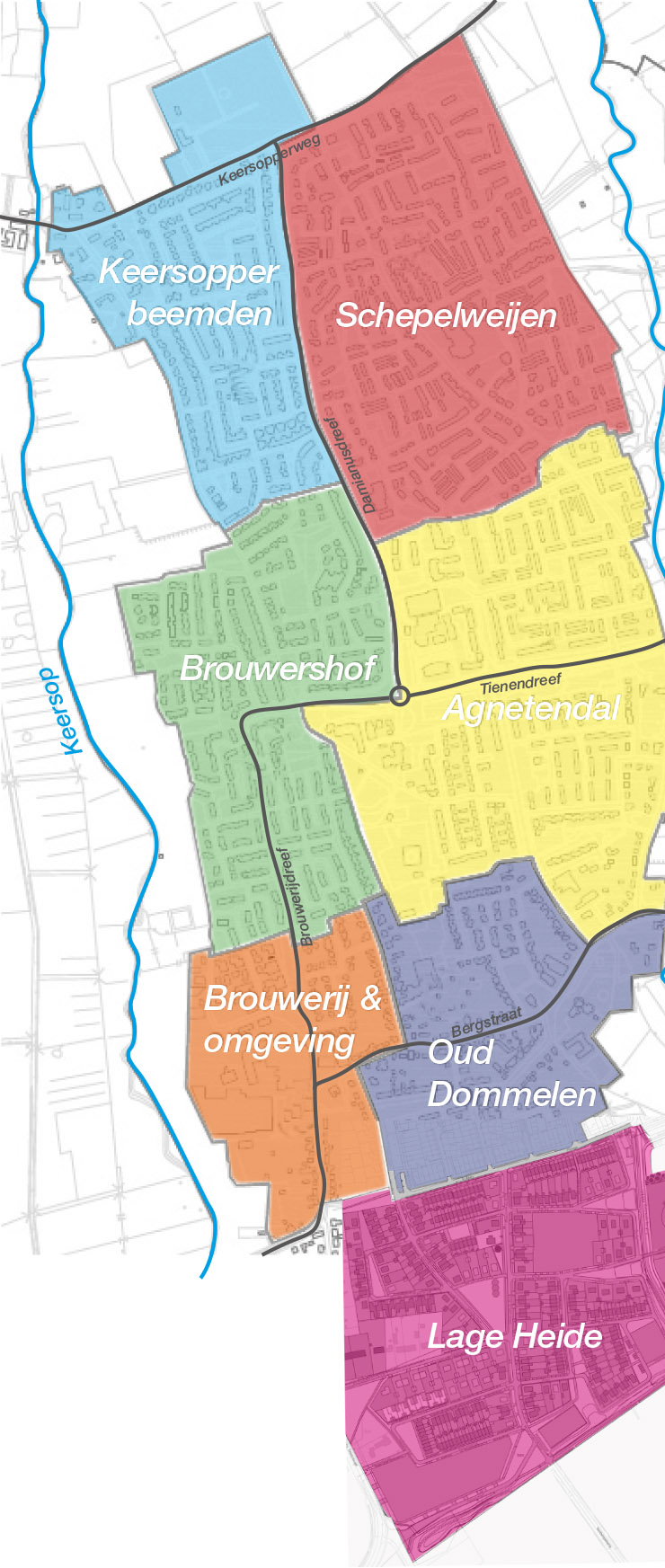 plattegrond wijken Dommelen